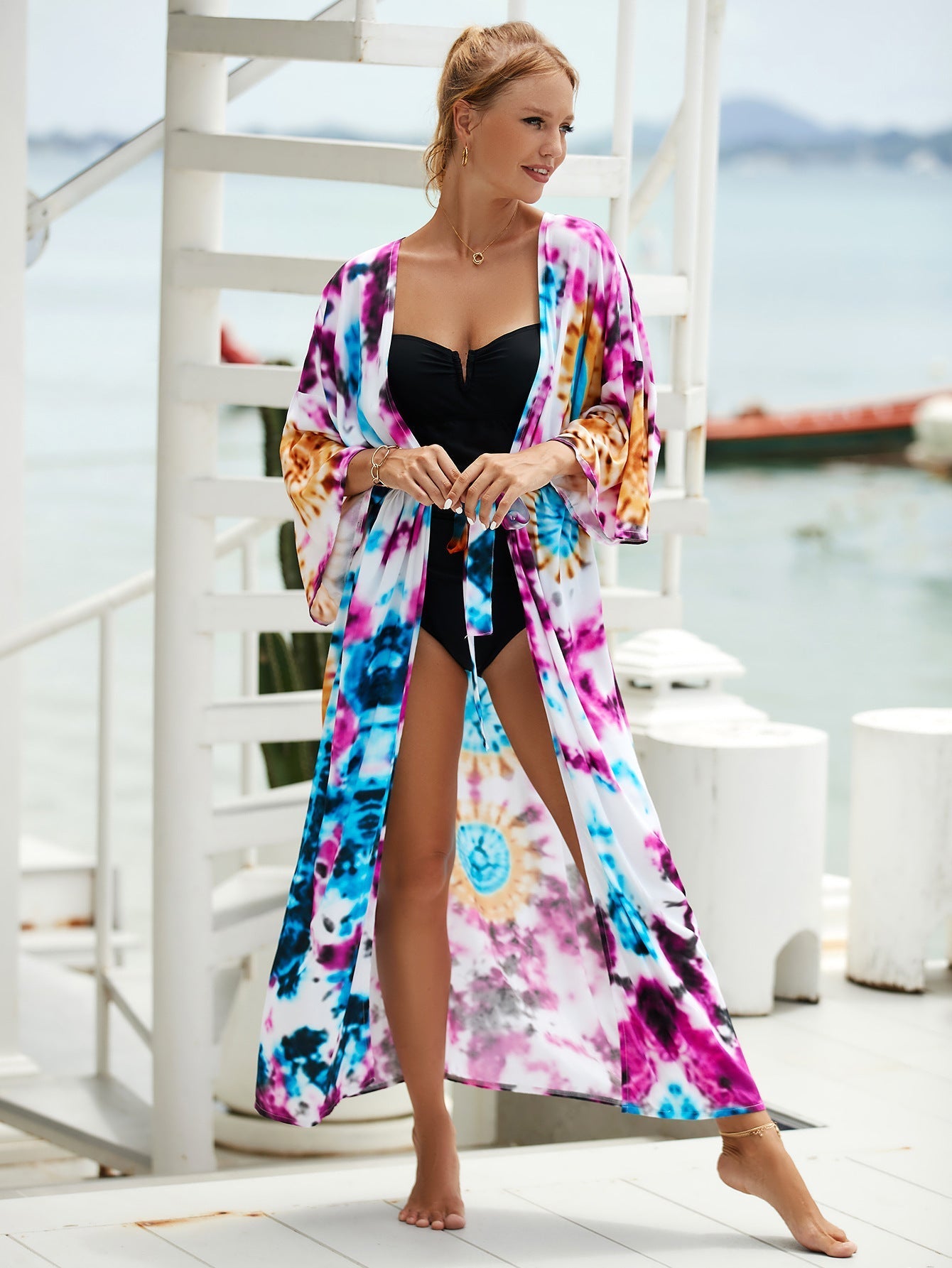 Printed Beach Jacket Sexy Sun Protection Cardigan Holiday Bikini Cover up Blouse Women Bella Mia